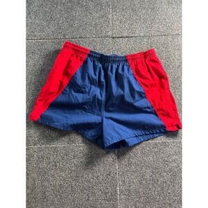 Trend Basics Swim Shorts Mens Large Blue Red Vintage 80s 90s Colorblock Trunks
